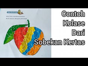 Contoh cara membuat kolase buah apel dari kertas origami yang mudah dan menarik