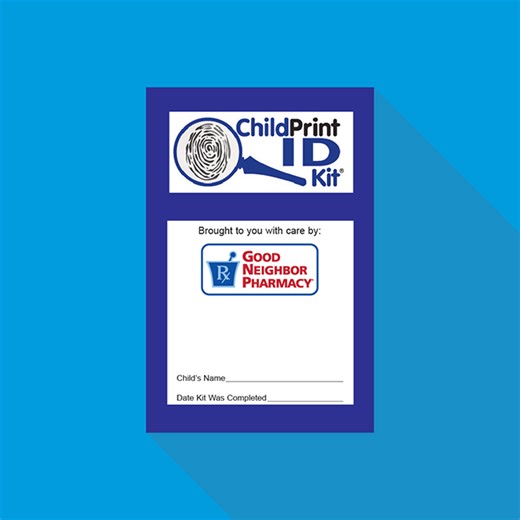 Don't miss your chance to pick up a FREE ChildPrint ID Kit from your local Good Neighbor Pharmacy! The ChildPrint ID Kit helps parents prepare a comprehensive record of their child's personal and medical information in case of an emergency. Find a participating Good Neighbor Pharmacy near you to pick up a kit: https://bit.ly/4osah7G | Good Neighbor Pharmacy