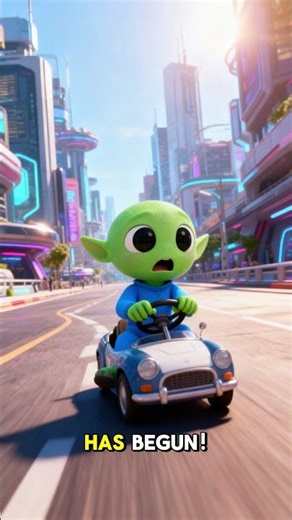Funny Alien Learns to Drive! 🚗👽 #Shorts
