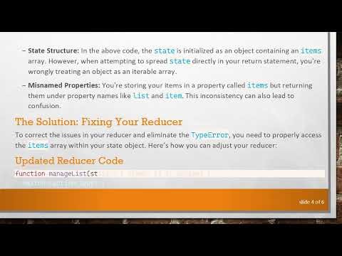 How to Fix the TypeError: state is not iterable Error in React and Redux