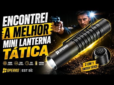 🔴 Mini Lanterna Tática Speras EST SE 1500 Lumens Bateria 14500 Lanterna Edc Super Potente e Compacta