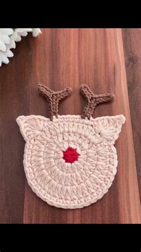 Reindeer Coaster Crochet Pattern Mug Coaster Design For Festive Table And Winter Home Decor
