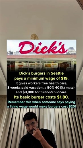Dick’s Burgers In Seattle Pays $19 Minimum Wage And Great Benefits #shorts