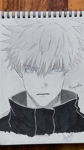 gojo satoru drawing🥶🔥| jjk art #shorts #gojo #gojosatoru #drawing #viral #art #anime #artist #jjk