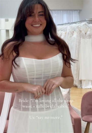 Say no more… 🤍 Introducing the “Sabine” gown. She was perfectly designed to capture the essence of ethereal romance with its high-fashion, free-spirited details. 💍 Are you saving this gorgeous new tulle wedding dress to your bridal inspo? Designer: @all who wander #twirlbride #weddingdressshopping #ohiobride #tulleweddingdress #neckscarf