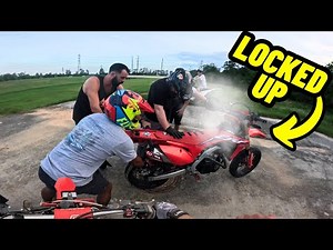 IDIOT BLOWS UP HIS MOTORCYCLE TRYING TO IMPRESS ME!!