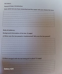 Research Essay: Introduction:State which law you have researc... | Filo