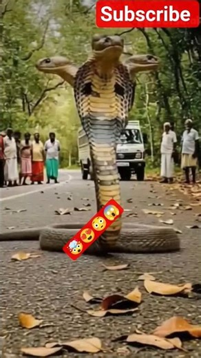 Four-headed cobra! Incredible sight seen in reality #Jungle #Road + #four #Headed #Snake #Surprise