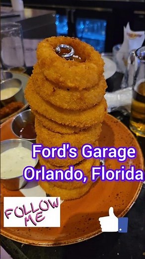 FORD'S Garage Restaurant in Orlando Florida.Onion Rings.