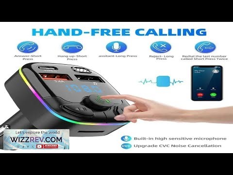 Car Bluetooth 5.0 FM Transmitter Wireless Adapter Mic Audio Receiver Auto MP3