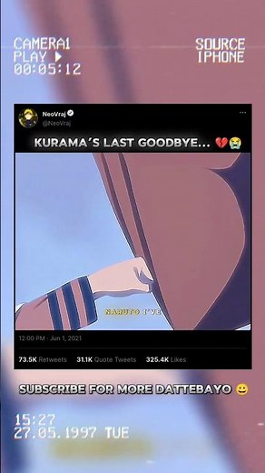 Kurama's Final Goodbye to Naruto 😭 | #shorts #naruto #boruto