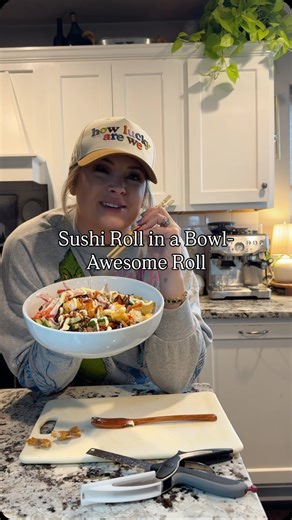 Lindsay on Instagram: "Sushi Roll in a Bowl inspired by a restaurant in Texas that has a roll called “The Awesome Roll” 🍣🥒🥢🍤🍚 Ingredients: Minute Sticky Rice A packet of Spicy Thai Tuna Cucumber 2 imitation crab legs 2 pieces of Shrimp Tempura Furikake seasoning Sriracha Kewpie Mayo Unagi (eel) sauce #sushilover #sushi #kani #texas #recipe #fyp #fypシ #imitationcrab @kikkomanusa @kewpie_official @kewpieusa @samsclub"