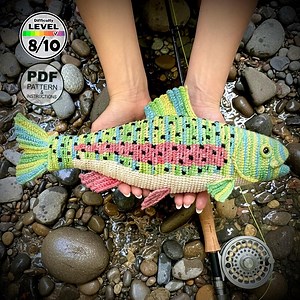 Fish Crochet Pattern PDF. Rainbow Trout. Realistic Fish Amigurumi. Fly Fishing. - Etsy