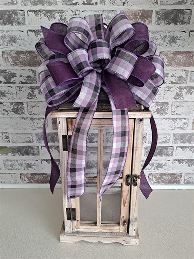 Purple Lavender and Black Striped Bows for Home Decor - Etsy