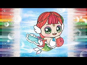 🐳색칠놀이🐳 캐치티니핑 극장판 사랑의 하츄핑 고래보석의 전설 인어 ver. 찰랑핑 색칠하기🎨 Catch teenieping WAVYPING coloring 색칠공부