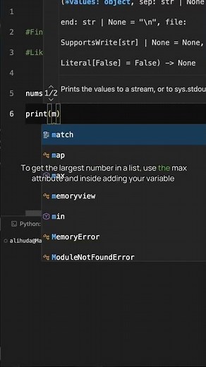 How to find the largest number in a list Python #coding #programming #develop #cool #python