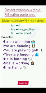 present continuous tense 🎯Affirmative sentence #englishgrammar