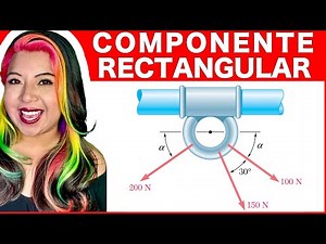 SUM OF FORCES BY RECTANGULAR COMPONENTS - Exercise 2.35 (Beer & Johnston Statics)
