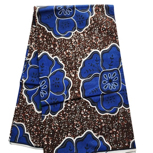 African Ankara Fabric, African Fabric by the Yard, African Print Fabric, 100% Cottonfabric, Blue and Brown Ankara Fabric, Luxury Fabric. - Etsy