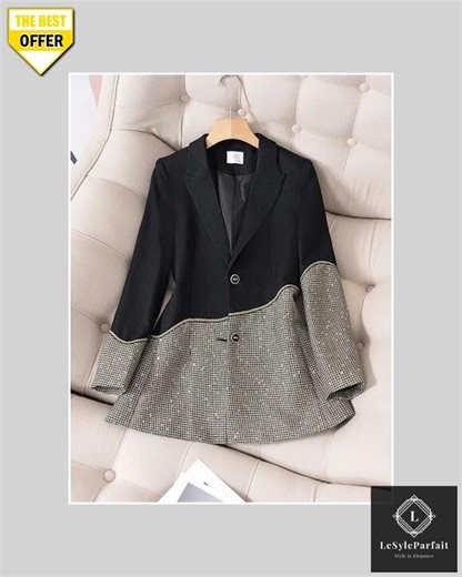 Patchwork Sequin Formal Women Shorts Suit