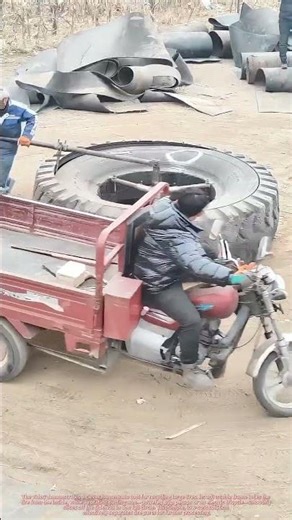 The Genius Method: Cutting Giant Scrap Tires with a Homemade Tool and an Electric Tricycle