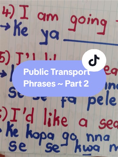 Public Transport Phrases (Part 2) | Learn Setswana . #setswana #publictransportphrases #languagelearning #botswana🇧🇼tiktok #southafricatiktok🇿🇦