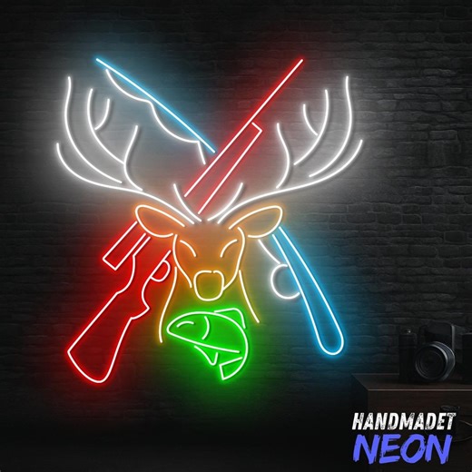 Hunting Neon Sign, Deer Head Led Light, Custom Neon Sign, Hunting Club Wall Decor, Hunter Gift for Man Cave Decor - Etsy