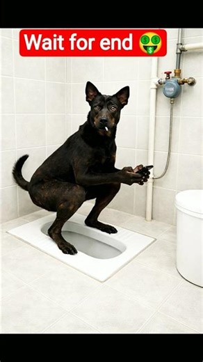 Dog Using Bathroom Like a Human 😛🤑 #shorts #funny #youtubeshorts #comedy #shortsfeed #viral