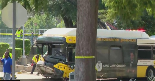 5 injured after DART bus crashes near rail station in Dallas, officials say