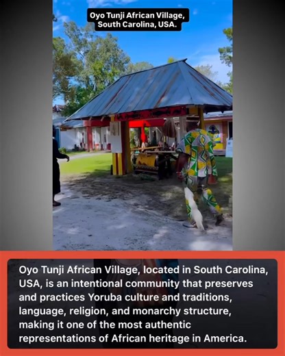 (#AD) — Oyo Tunji African Village, located in South Carolina, is a one-of-a-kind intentional community built to preserve Yoruba culture and traditions — from language and religion to its full monarchy structure. 👑 It’s recognized as one of the most authentic representations of African heritage in America — proof that our roots run deep, even on U.S. soil. | Tasha K