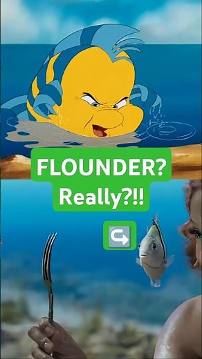 🧜‍♀️ LITTLE MERMAID and FLOUNDER 🐠 Animated Vs Live-Action