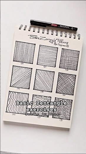 Basic Zentangle Art tutorial for beginners✍🏻 #zentangle #arttutorial #beginnerart #doodleart #draw