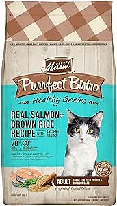 Merrick Purrfect Bistro Premium Healthy Grains Dry Cat Food For Adult Cats, Real Salmon And Brown Rice Recipe - 4.0 lb. Bag