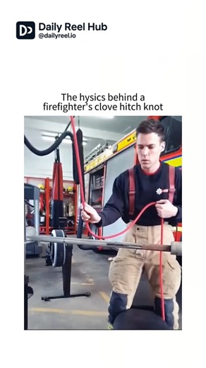 DAILY REELS HUB on Instagram: "The clove hitch knot is one of those simple-but-genius examples of physics working in our favor. 🔗✨ Firefighters and rescue teams use it all the time because it can be tied quickly and still hold strong when it matters most. The magic comes from the way the rope wraps into two overlapping loops—this creates balanced tension on both sides and boosts friction exactly where it’s needed. That friction is what stops the rope from slipping, even when there’s a heavy loa