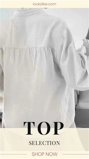 Embroidered Lantern Sleeve Blouse