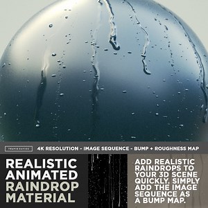 Realistic Animated Raindrop Material, Travis Davids