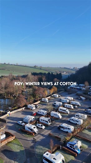 The winter views at Cofton are something special ❄️🌅 Stunning lakes, bright winter sunshine and tranquil frosty countryside scenes make winter touring here truly unforgettable – and worth every extra layer! Book your winter stay today ➡️ https://bookings.coftonholidays.co.uk/ | Cofton Holidays