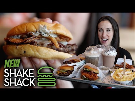 Shake Shack NEW MENU Review Black Truffle Burgers, Chicken Bites, Cherry Blossom Shakes, & More