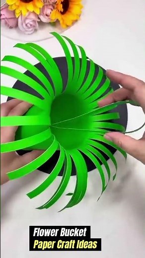 Flower Bucket, paper bucket idea || Paper Craft ideas