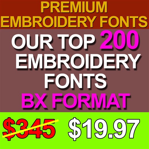 200 BX Machine Embroidery Fonts Mega Bundle (instant Download) - Etsy