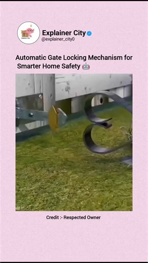 Explainer City™ on Instagram: "Ever wondered how a house gate can lock itself without keys or electricity? This automatic gate-locking system works using pure mechanical engineering. As the gate shuts, gravity, leverage, and precise alignment take over—activating the lock instantly. No wires. No switches. No electronics that need constant upkeep. Just smart design operating quietly in the background to keep homes secure. It’s a great reminder that some of the most reliable solutions don’t rely o