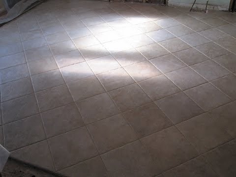 How to grout a ceramic tile floor.