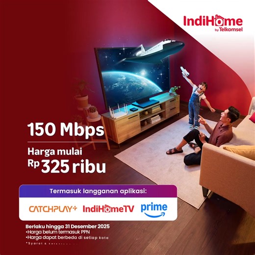 Paket internet hiburan di rumah bersama keluarga, harga mulai Rp325rb | IndiHome