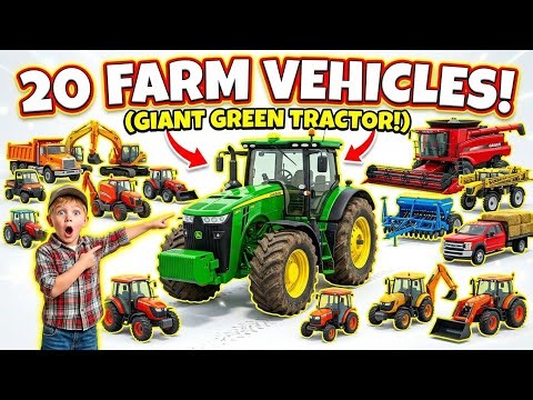 20 Amazing Farm Vehicles for Kids 🚜 | Learn Farm Machines Names & Sounds for Children