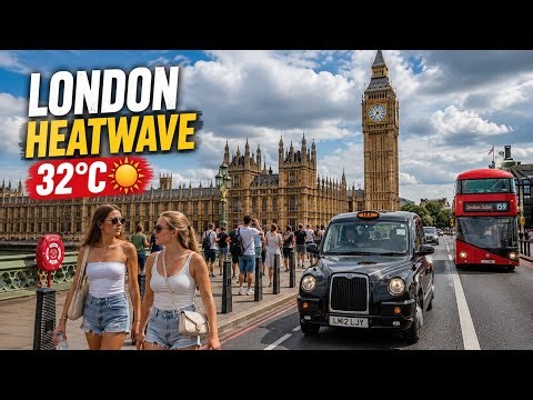 London Summer Heatwave Walk 2026 ☀️ | 32°C Central London | Tourists Feel the Heat [4K HDR]