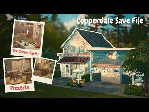 Haunted Copperdale Save: Ice Cream Parlor & Pizzeria ~ (The Sims 4 SpeedBuild: No CC)