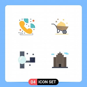 Download Pictogram Set of 4 Simple Flat Icons of call centre handycam barrow spring video camera Editable Vector Design Elements for free