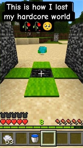 this is how I lost my hardcore world #minecraft #minecraftbedrockediton #minecraftshorts #shortsfeed