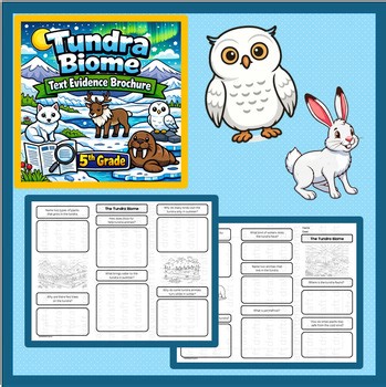 Tundra Biome Science Craft Brochure Reading activity 5th grade seasons Snow