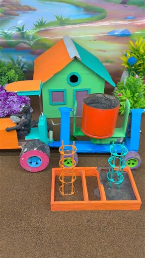 Mini Concrete Mixer Machine Pouring Cement | DIY Mini Construction#shorts#youtube shorts be